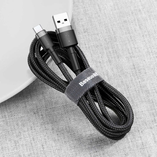 Baseus Cafule USB-A / USB-C QC 3.0 3A Kabel 1 m - Schwarz-Grau