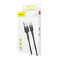 Baseus Cafule USB-A / USB-C QC 3.0 3A Kabel 1 m - Schwarz-Grau