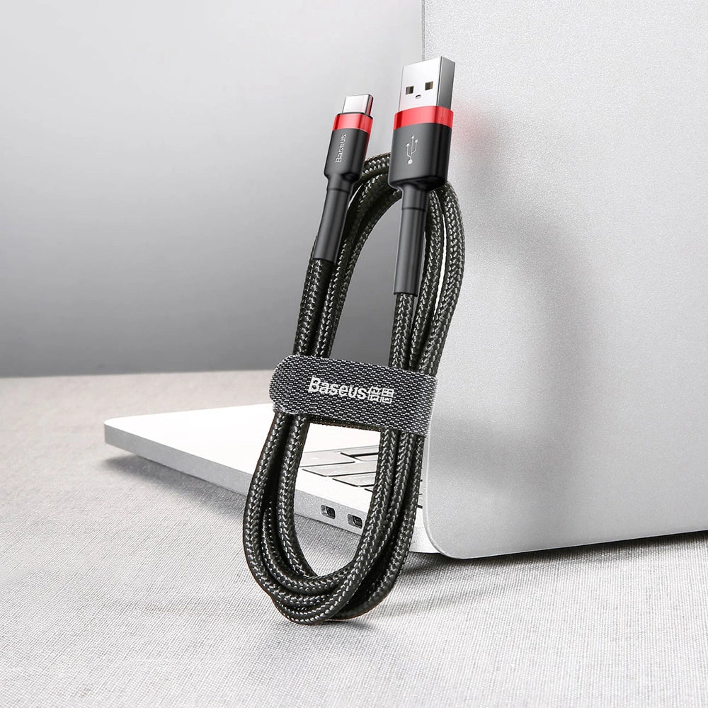 Baseus Cafule USB-A / USB-C QC 3.0 3A Kabel 1 m - Schwarz und Rot