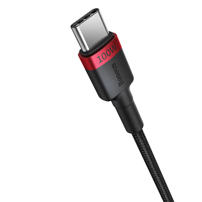 Baseus Cafule USB-C / USB-C 100W Kabel 2 m - rot-schwarz und schwarz-grau (2 Stk.)