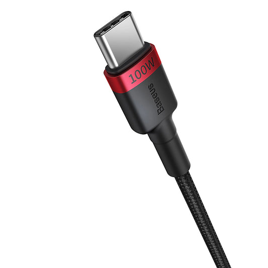 Baseus Cafule USB-C / USB-C 100W Kabel 2 m - rot-schwarz und schwarz-grau (2 Stk.)