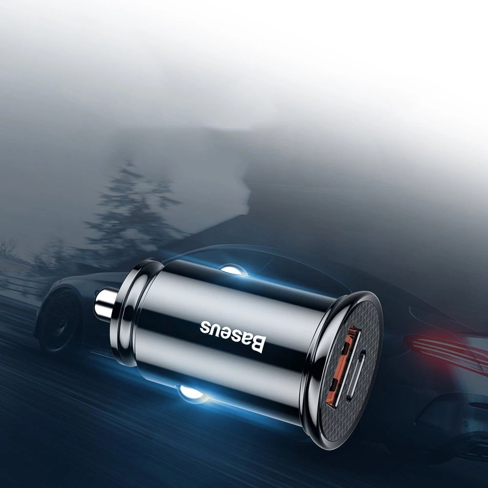 Baseus Circular PPS Smart-Autoladegerät mit USB Quick Charge 4.0 QC 4.0 und USB-C PD 3.0 SCP-Anschlüssen schwarz (CCALL-YS01)