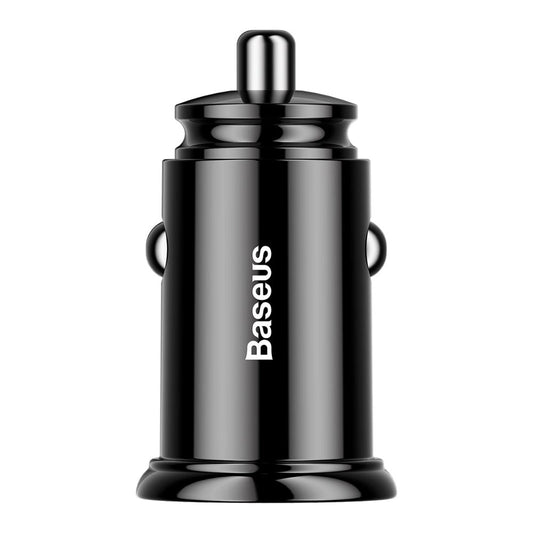 Baseus Circular Smart Mini Auto Ladegerät Autoadapter 2x USB QC3.0 Quick Charge 3.0 SCP AFC 30W schwarz (CCALL-YD01)