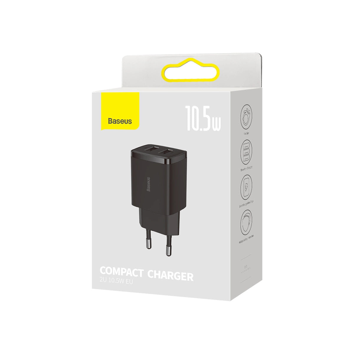Baseus Compact Ladegerät 2x USB 10,5W schwarz (CCXJ010201)