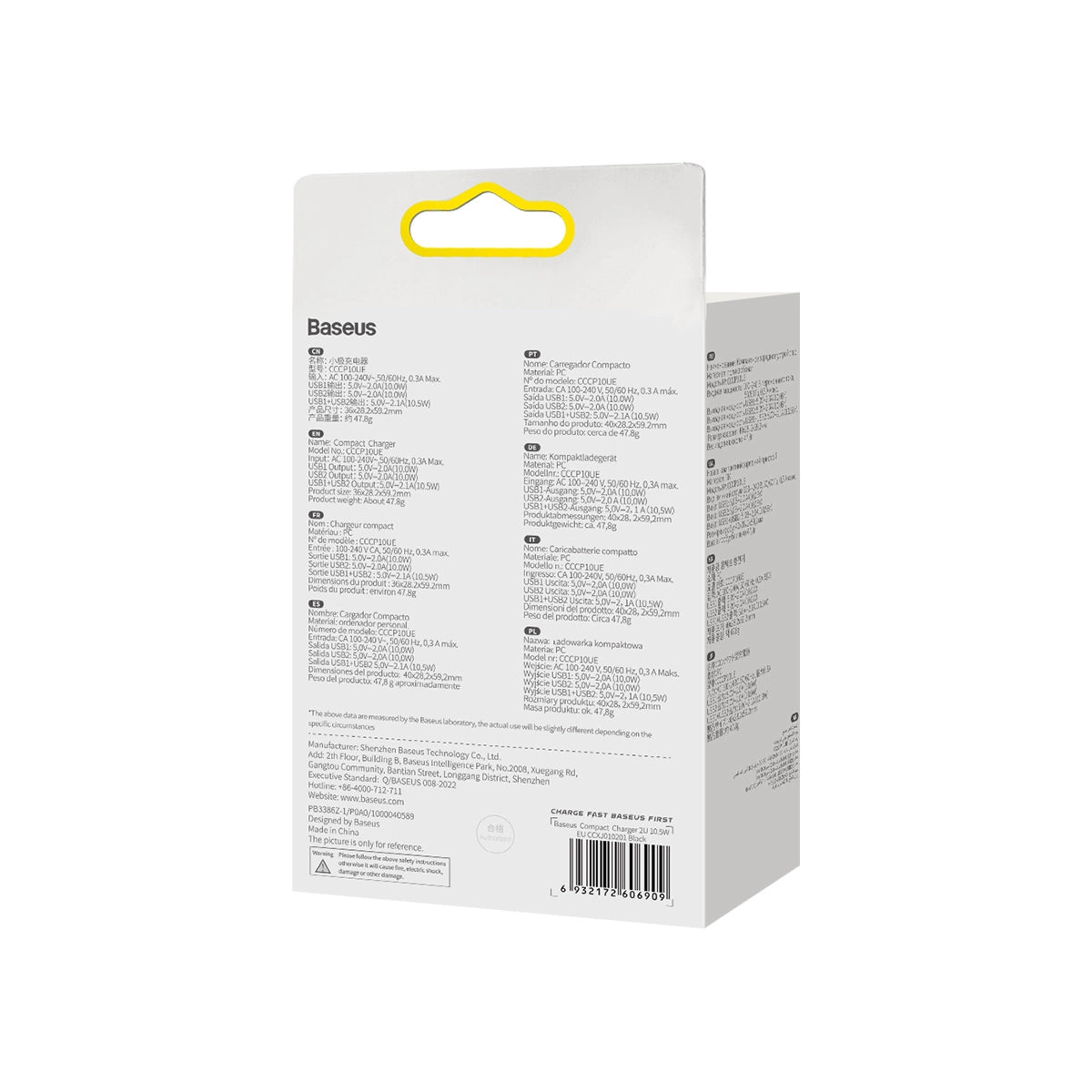 Baseus Compact Ladegerät 2x USB 10,5W schwarz (CCXJ010201)