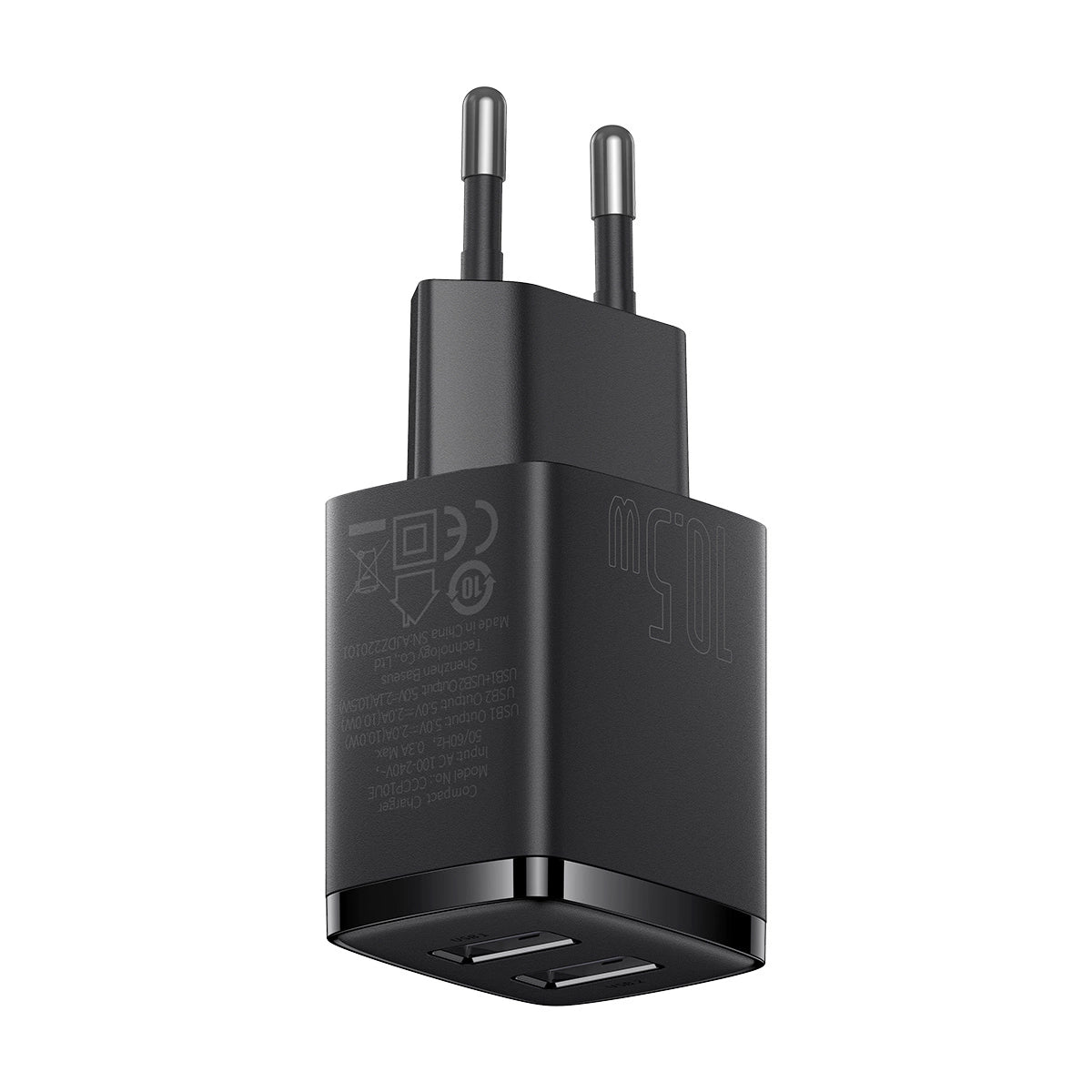 Baseus Compact Ladegerät 2x USB 10,5W schwarz (CCXJ010201)