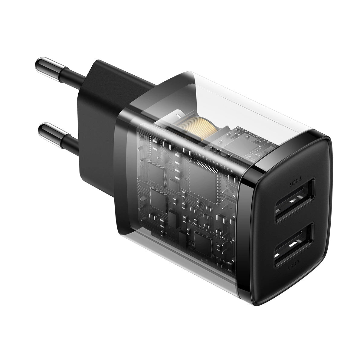 Baseus Compact Ladegerät 2x USB 10,5W schwarz (CCXJ010201)