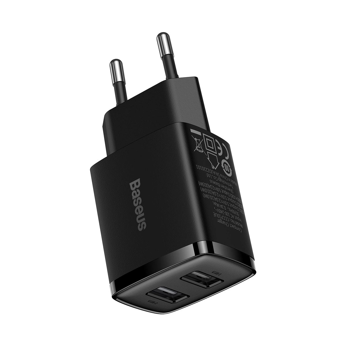 Baseus Compact Ladegerät 2x USB 10,5W schwarz (CCXJ010201)