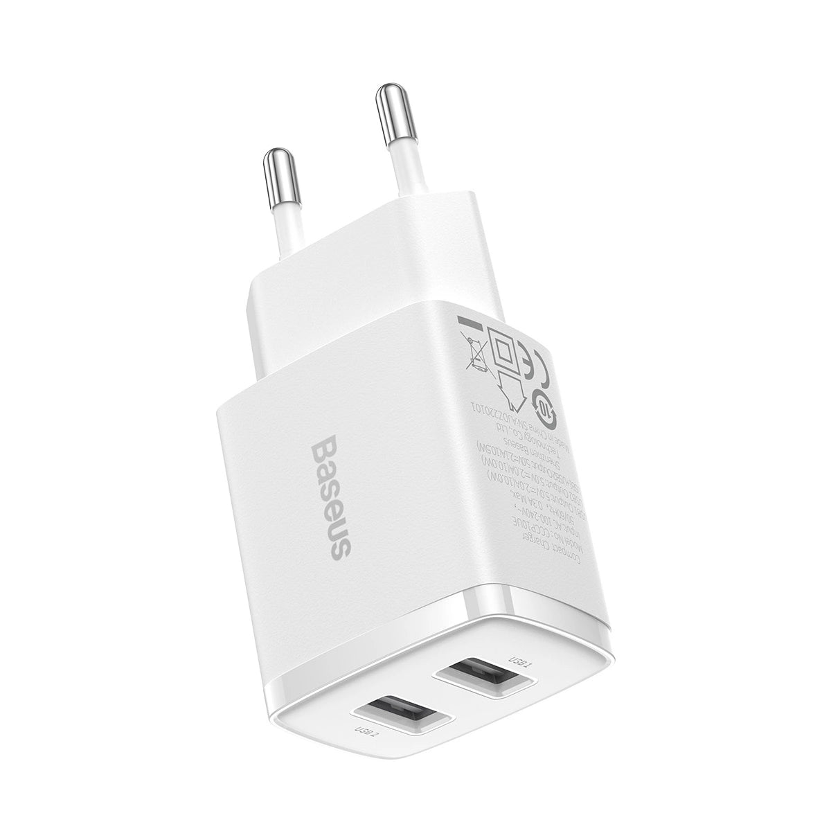 Baseus Compact Ladegerät 2x USB 10,5W weiß (CCXJ010202)