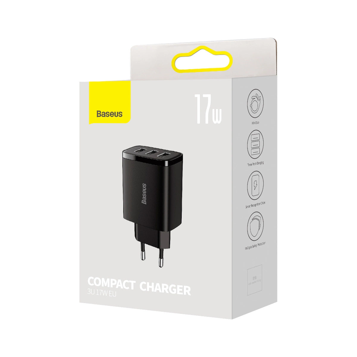 Baseus Compact Ladegerät 3x USB 17W schwarz (CCXJ020101)
