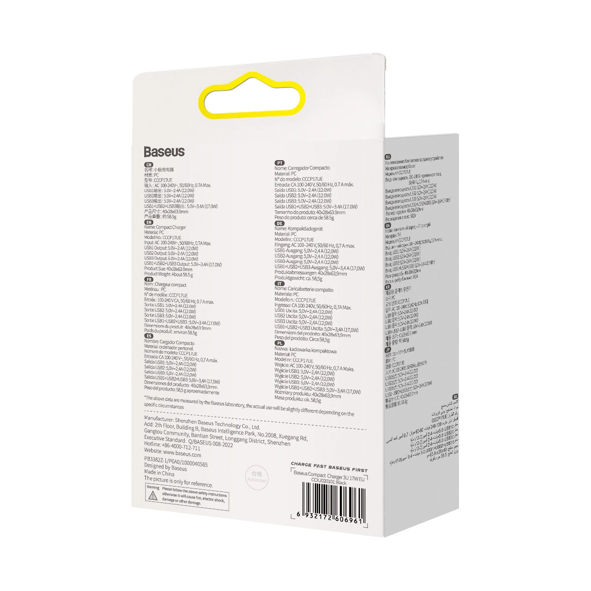 Baseus Compact Ladegerät 3x USB 17W schwarz (CCXJ020101)