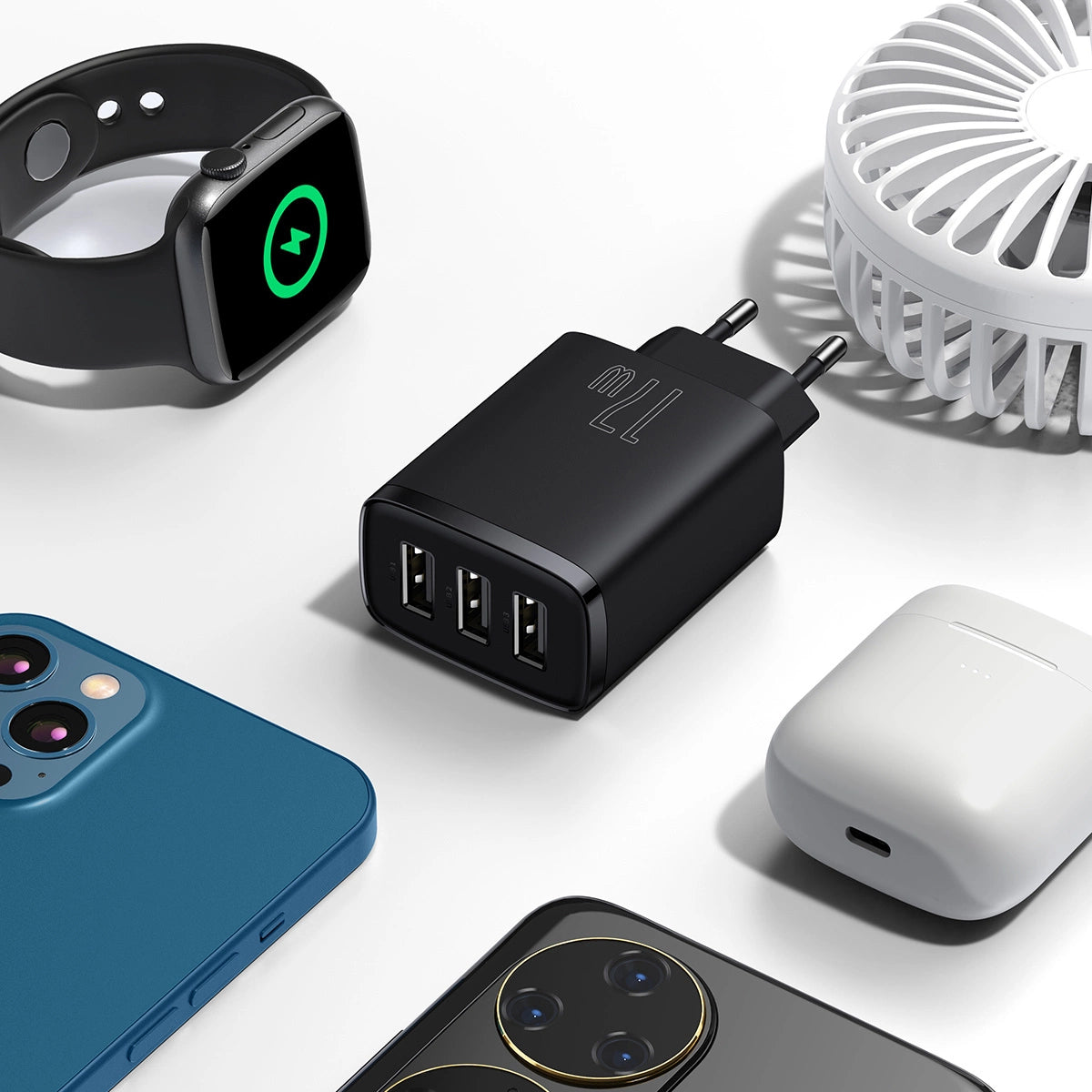 Baseus Compact Ladegerät 3x USB 17W schwarz (CCXJ020101)