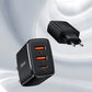 Baseus Compact Schnellladegerät 2x USB / USB Type C 30W 3A Power Delivery Quick Charge schwarz (CCXJ-E01)