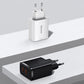 Baseus Compact Schnellladegerät 2x USB / USB Type C 30W 3A Power Delivery Quick Charge schwarz (CCXJ-E01)