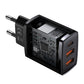 Baseus Compact Schnellladegerät 2x USB / USB Type C 30W 3A Power Delivery Quick Charge schwarz (CCXJ-E01)