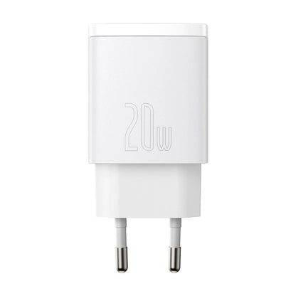 Baseus Compact Schnellladegerät USB / USB Type C 20W 3A Power Delivery Quick Charge 3.0 weiß (CCXJ-B02)