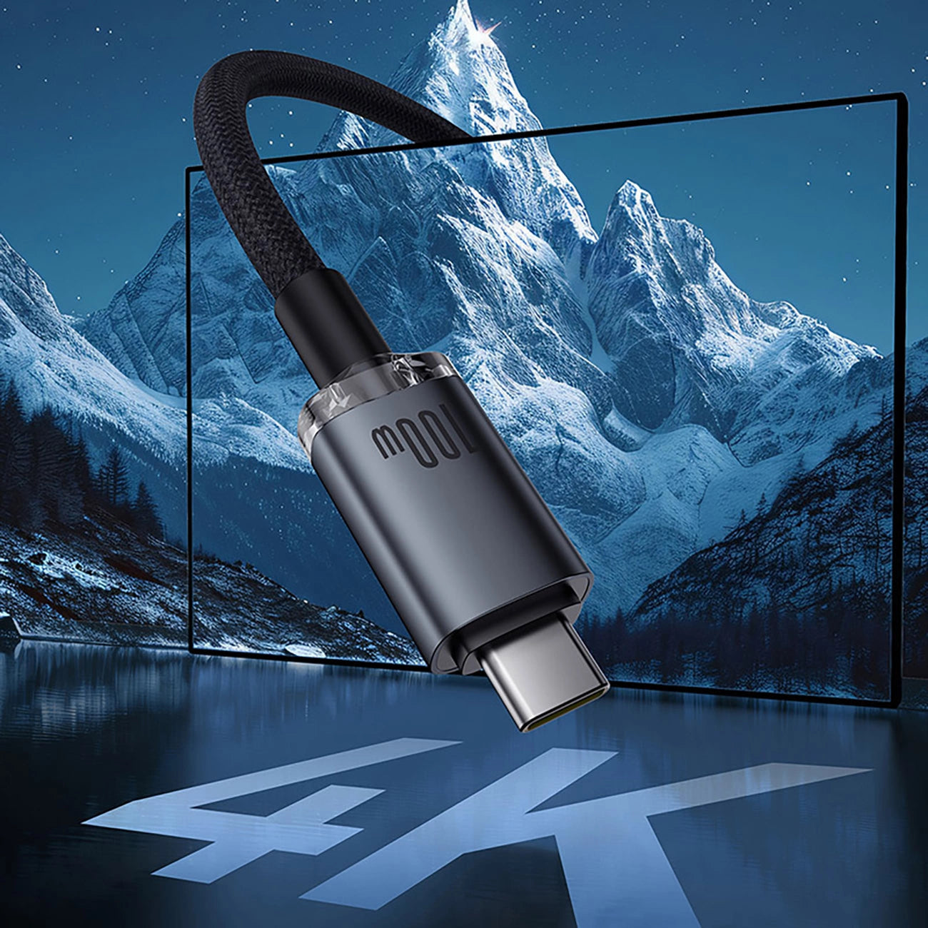 Baseus Crystal Shine CB000089 USB-C / USB-C USB3.2-Kabel 100 W 20 Gbit/s 1,5 m – Schwarz