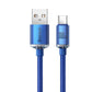Baseus Crystal Shine Serie Schnelllade-Datenkabel USB Typ A auf USB Typ C 100W 2m blau (CAJY000503)