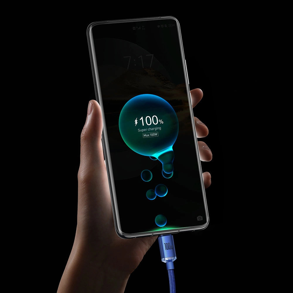 Baseus Crystal Shine Series Kabel USB-Kabel für schnelles Laden und Datenübertragung USB Typ A - USB Typ C 100 W 2 m schwarz (CAJY000501)