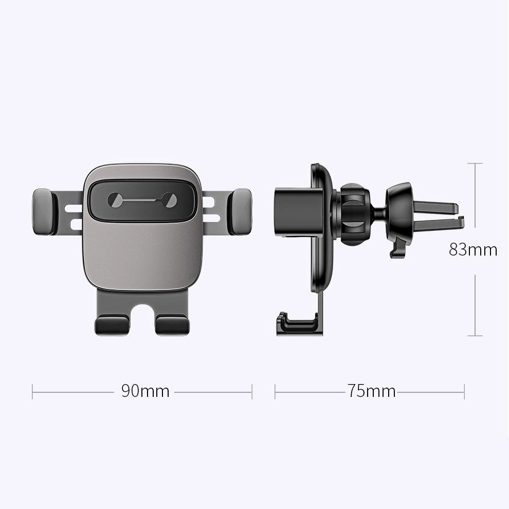 Baseus Cube SUYL-FK01 Schwerkrafthalterung für ein 4,7-6,6-Zoll-Telefon für ein Auto am Lüftungsschlitz – Schwarz