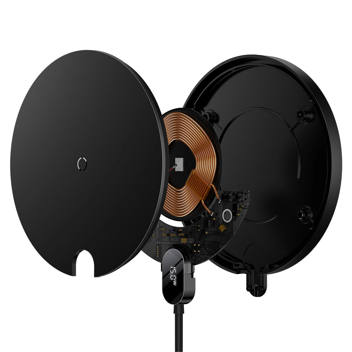 Baseus Digital LED Display Gen 2 BS-W526 induktives Ladegerät 15W - Schwarz