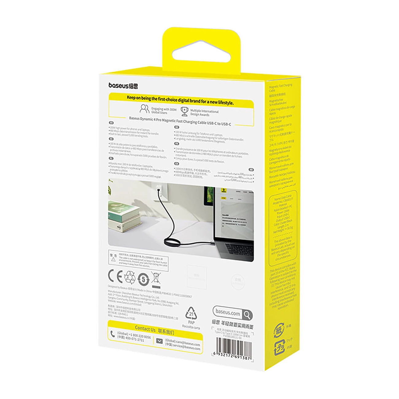 Baseus Dynamic 4 Pro Fast USB-C Kabel - USB-C 100W 1m - Schwarz