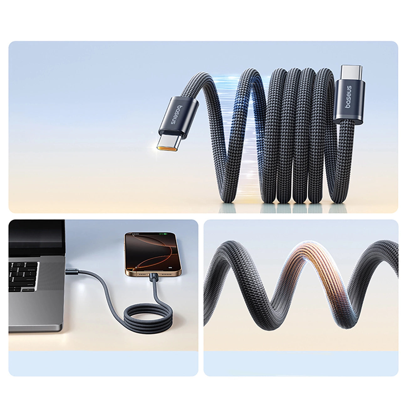 Baseus Dynamic 4 Pro Fast USB-C Kabel - USB-C 100W 1m - Schwarz