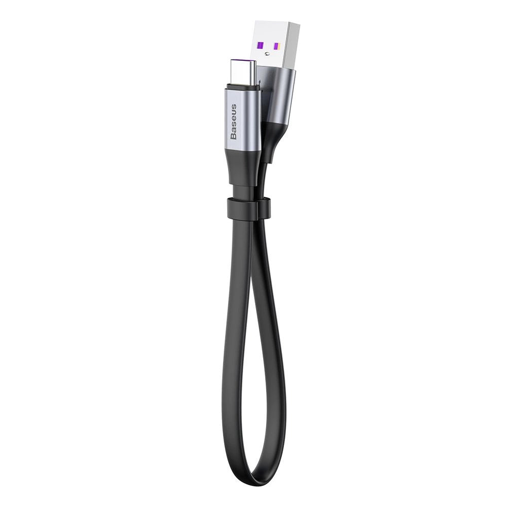 Baseus Einfaches Flachkabel USB / USB Type C SuperCharge 5A 40W Quick Charge 3.0 QC 3.0 23cm grau (CATMBJ-BG1)