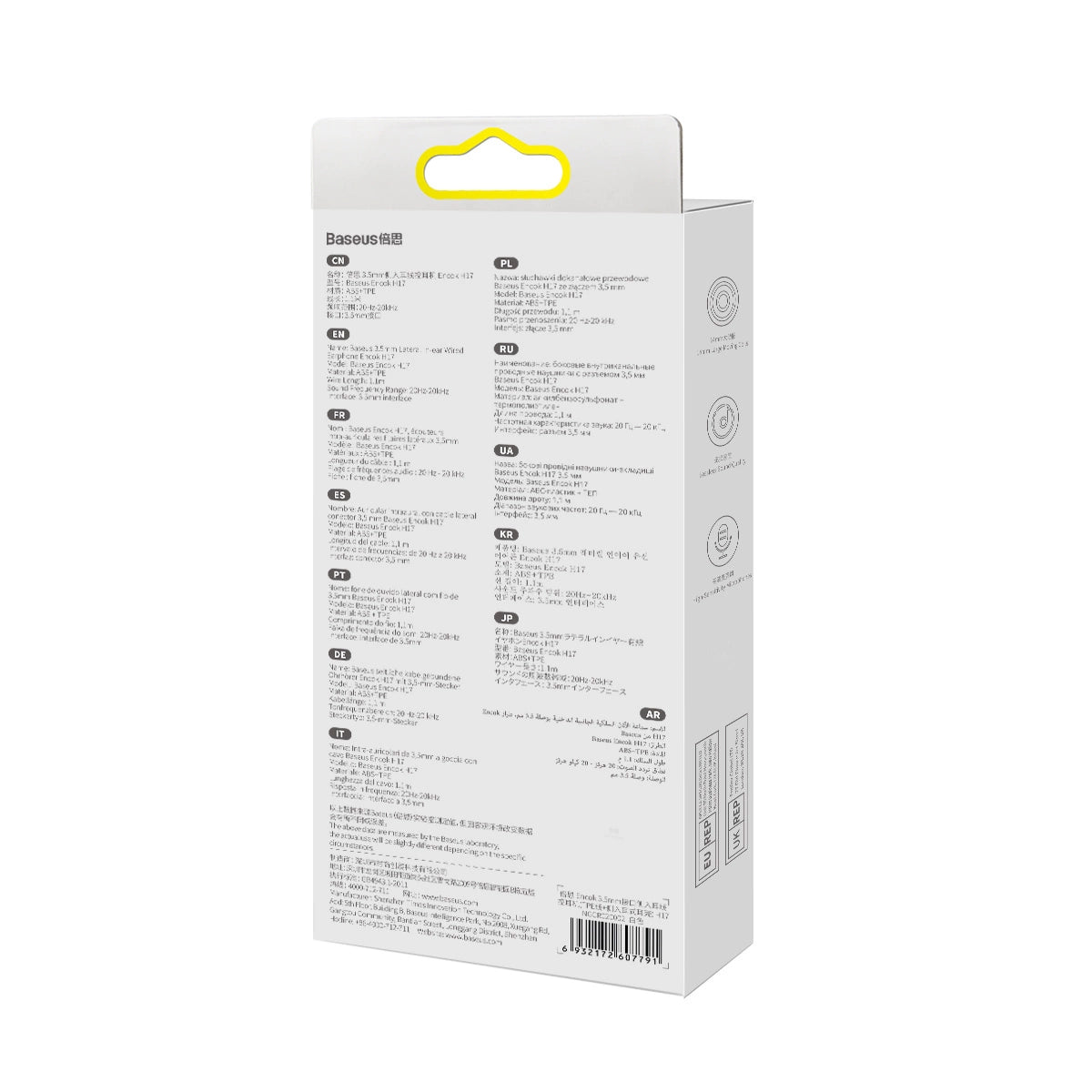 Baseus Encok H17 3,5-mm-Kopfhörer mit Miniklinke, weiß (NGCR020002)