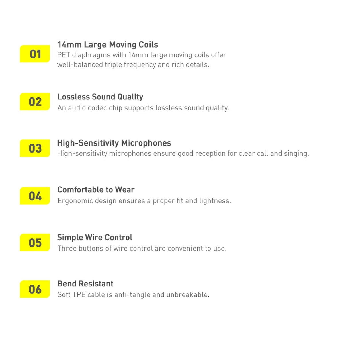 Baseus Encok H17 3,5-mm-Kopfhörer mit Miniklinke, weiß (NGCR020002)