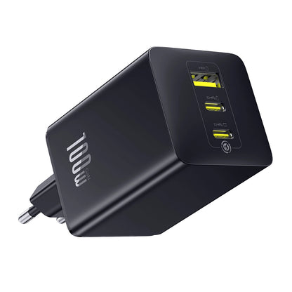 Baseus EnerFill FE11 100W Wandladegerät 2 x USB-C + USB-A - Schwarz