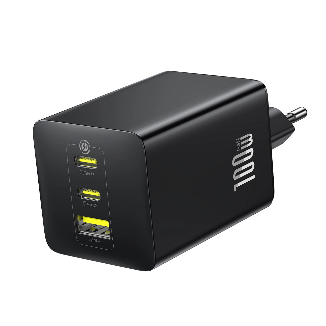 Baseus EnerFill FE11 100W Wandladegerät 2 x USB-C + USB-A - Schwarz
