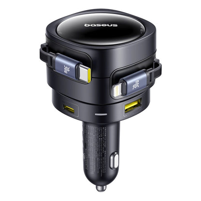 Baseus Enjoyment Max 90W Autoladegerät 2x USB-C + USB-C und Lightning Kabel - Schwarz