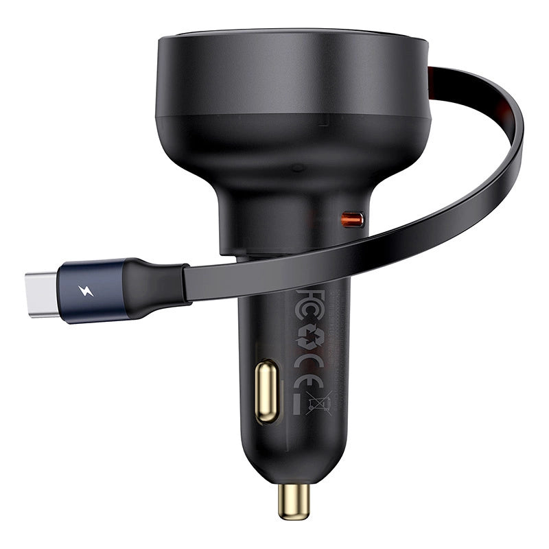 Baseus Enjoyment Pro USB-C (weiblich) / USB-C (männlich) 60W Autoladegerät - Schwarz