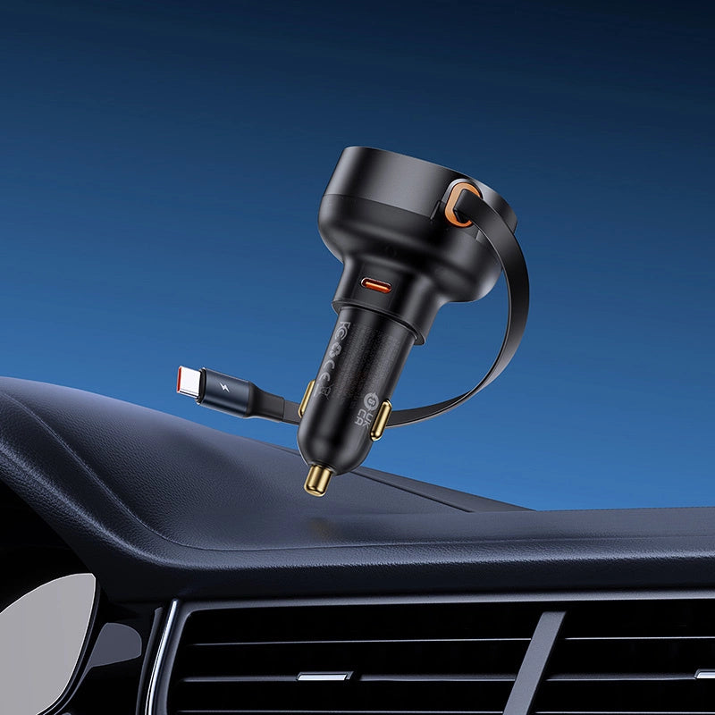 Baseus Enjoyment Pro USB-C (weiblich) / USB-C (männlich) 60W Autoladegerät - Schwarz