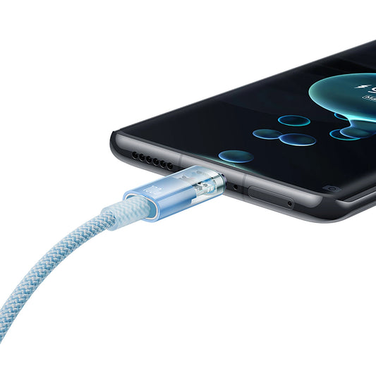Baseus Explorer 100W USB-C - USB-C-Kabel mit intelligentem Temperatursensor 2m - Blau
