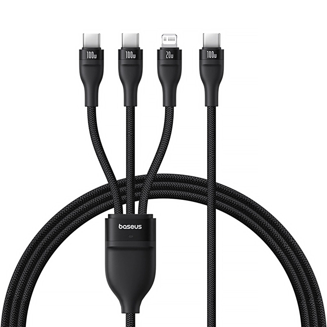 Baseus Flash Series 3 100W USB-C 3in1 Kabel - USB-C+USB-C+ Lightning 1,5m + 3 x 0,25m - schwarz
