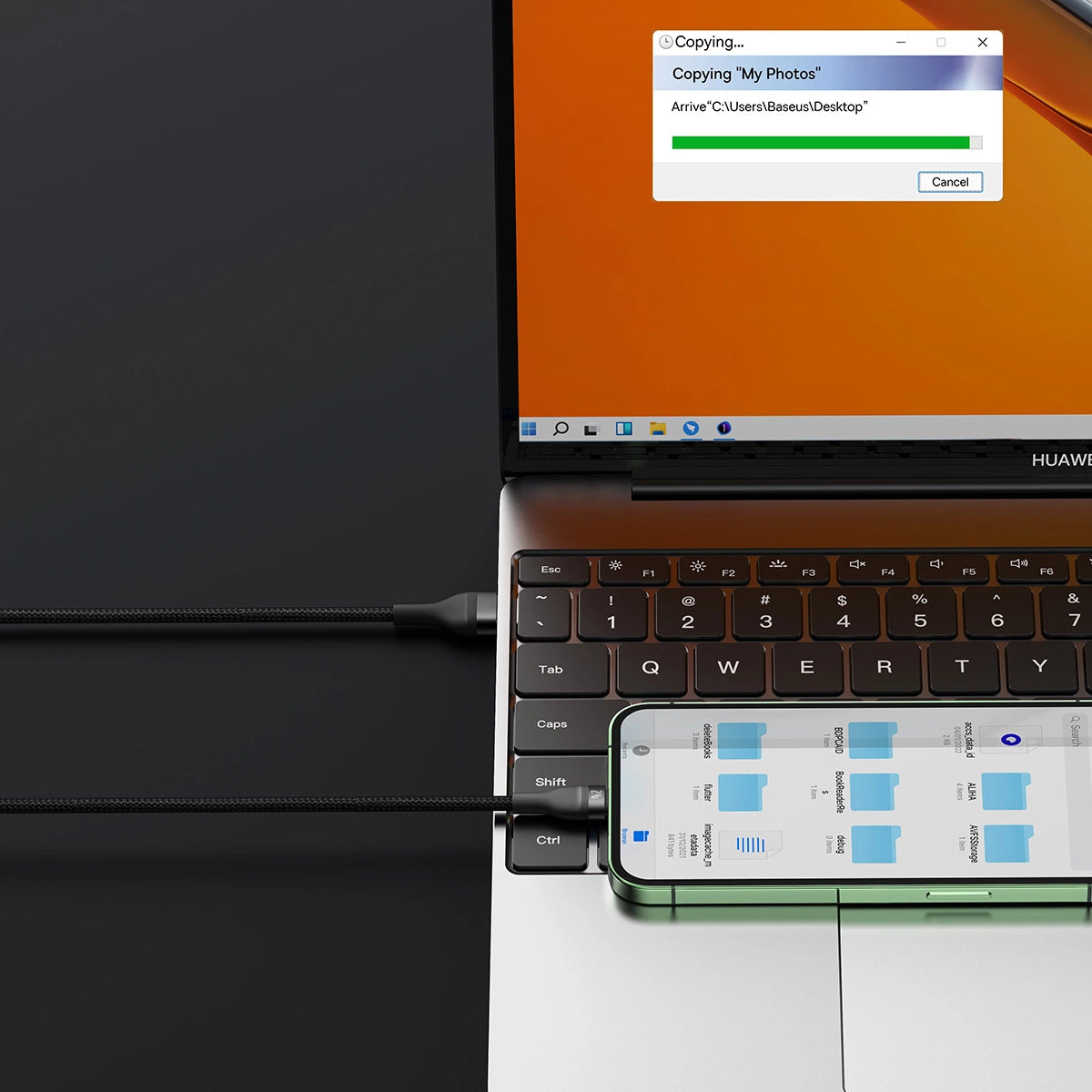 Baseus Flash Series II Kabel USB - USB Typ C / Lightning / Micro USB 100 W 1,2 m schwarz (CASS030001)