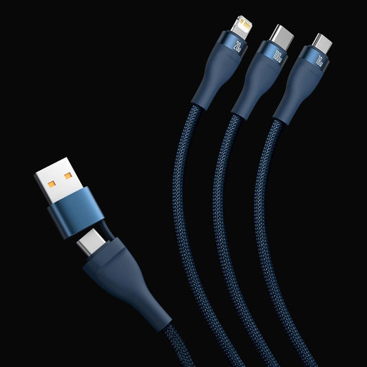 Baseus Flash Series II USB Typ C / USB Typ A Kabel - USB Typ C / Lightning / Micro USB 100 W 1,2 m schwarz (CASS030101)