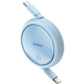 Baseus Free2Draw Mini USB-C – USB-C 100 W 1 m einziehbares Kabel – blau
