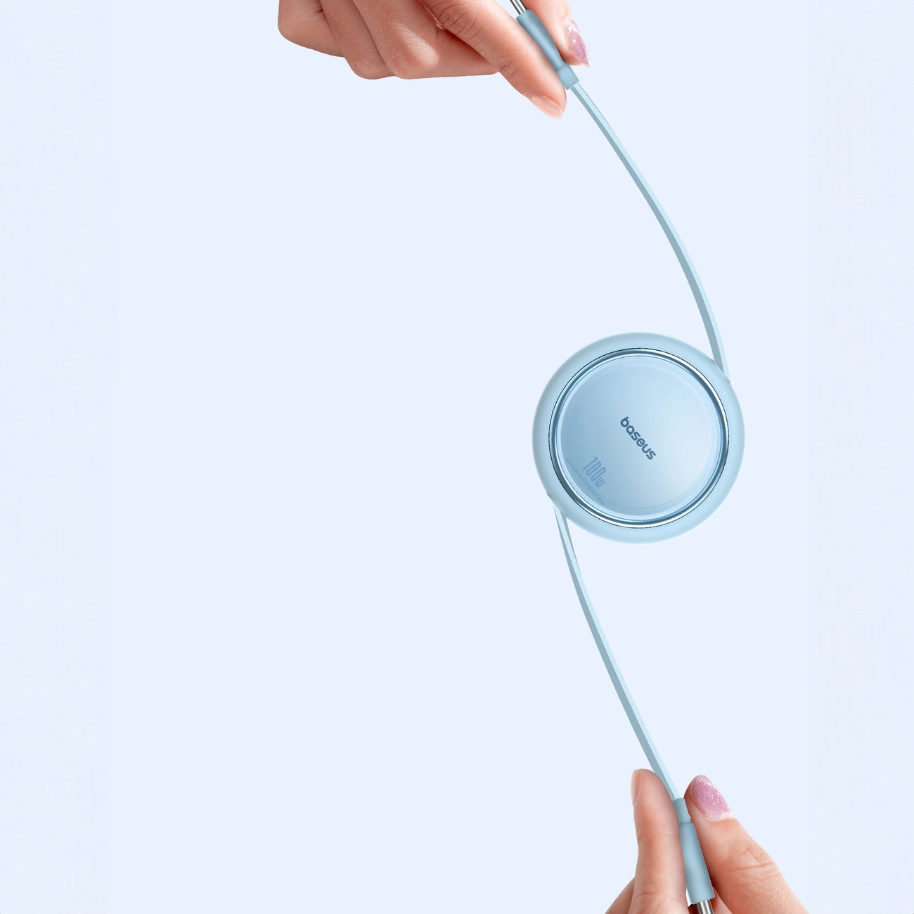 Baseus Free2Draw Mini USB-C – USB-C 100 W 1 m einziehbares Kabel – blau