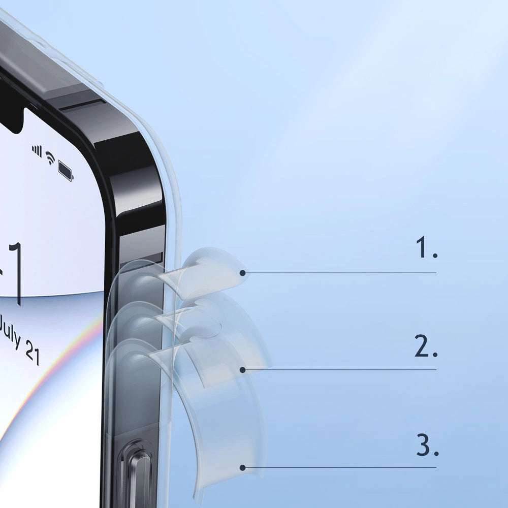 Baseus Frosted Glass Case Cover für iPhone 13 Pro Hardcover mit Gelrahmen schwarz (ARWS000401)