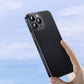 Baseus Frosted Glass Case Cover für iPhone 13 Pro Hardcover mit Gelrahmen schwarz (ARWS001001)