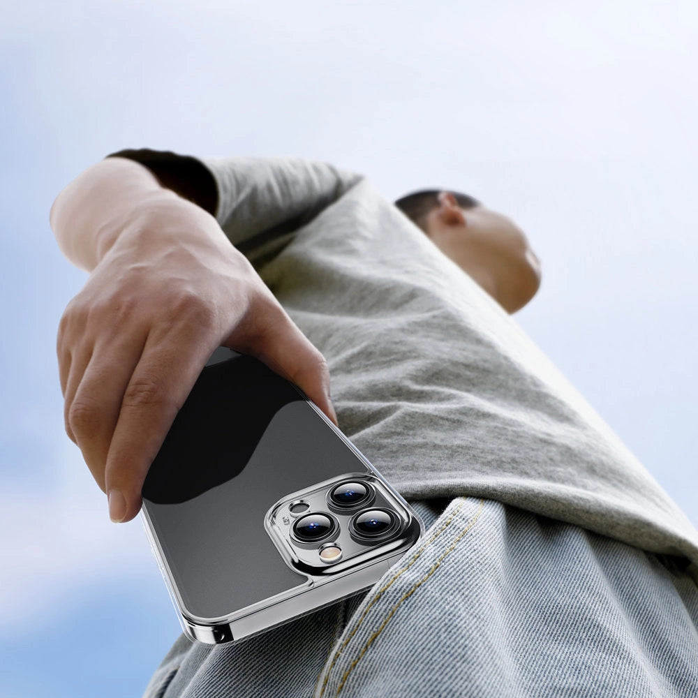 Baseus Frosted Glass Case Cover für iPhone 13 Pro Max Hardcover mit Gelrahmen Transparent (ARWS000202)