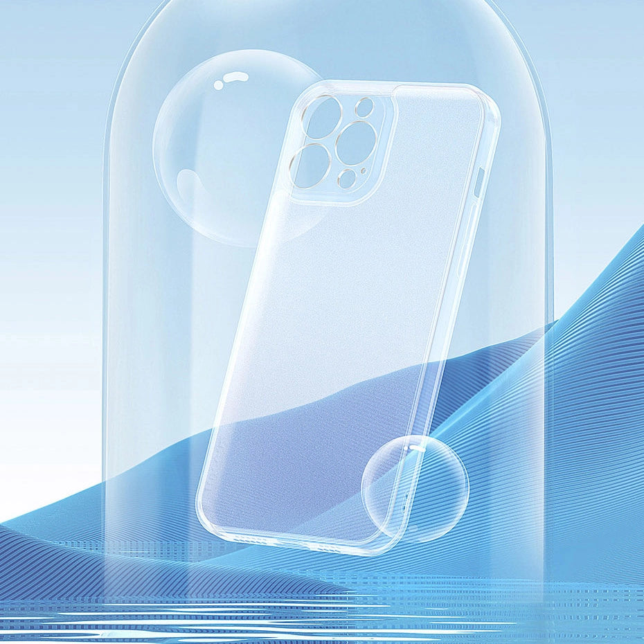 Baseus Frosted Glass Case Cover für iPhone 13 Pro Max Hardcover mit Gelrahmen Transparent (ARWS000802)