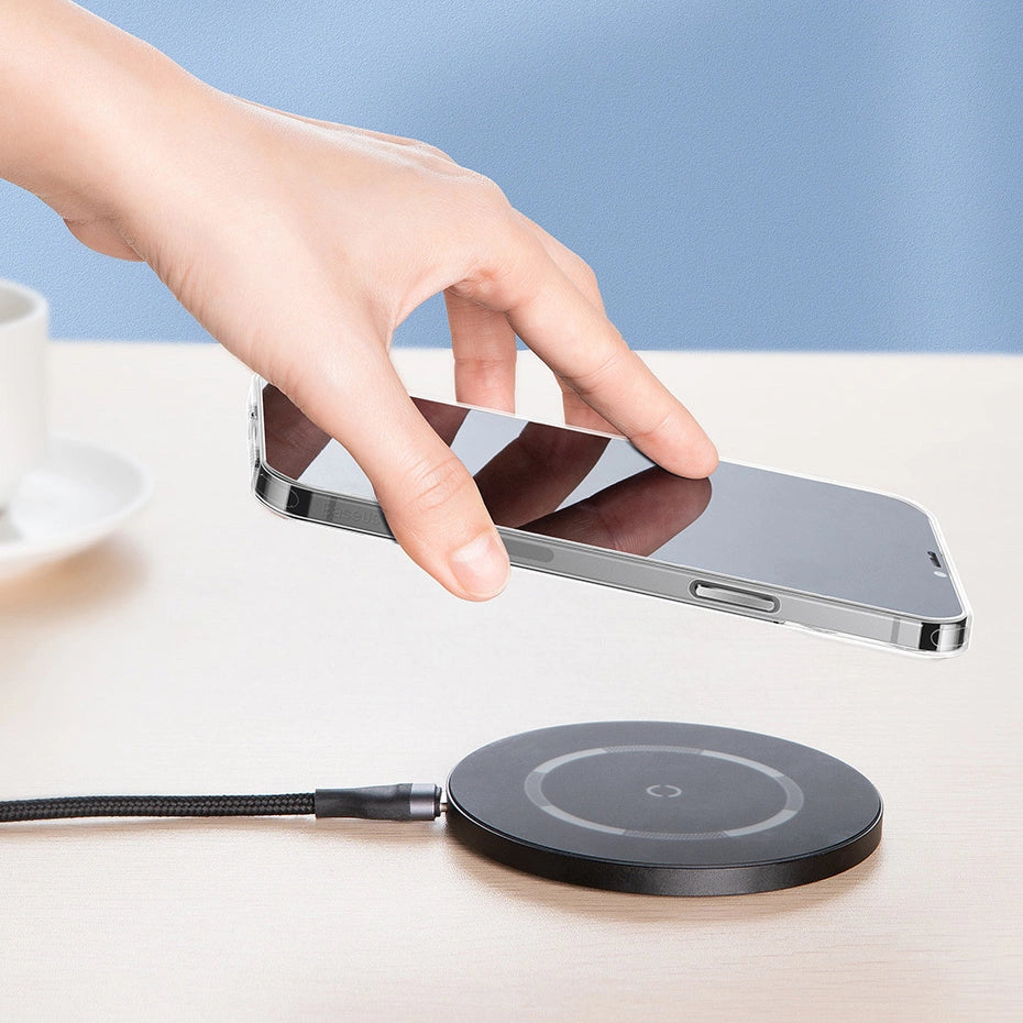 Baseus Frosted Glass Case Cover für iPhone 13 Pro Max Hardcover mit Gelrahmen Transparent (ARWS000802)