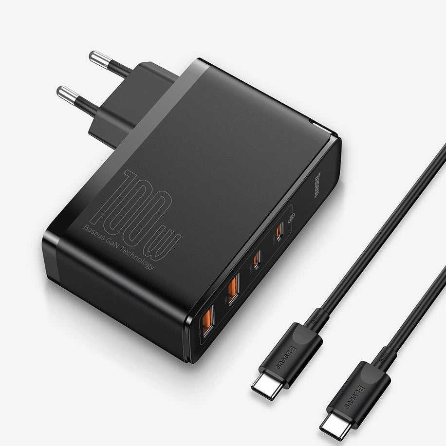 Baseus GaN2 Pro Schnellladegerät 100W USB / USB Typ C Quick Charge 4+ Power Delivery Schwarz (CCGAN2P-L01)