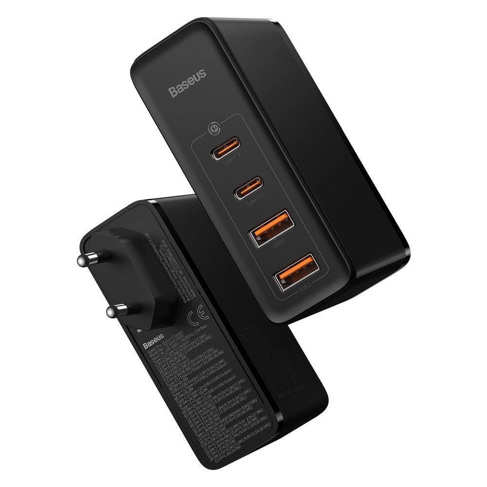Baseus GaN2 Pro Schnellladegerät 100W USB / USB Typ C Quick Charge 4+ Power Delivery Schwarz (CCGAN2P-L01)