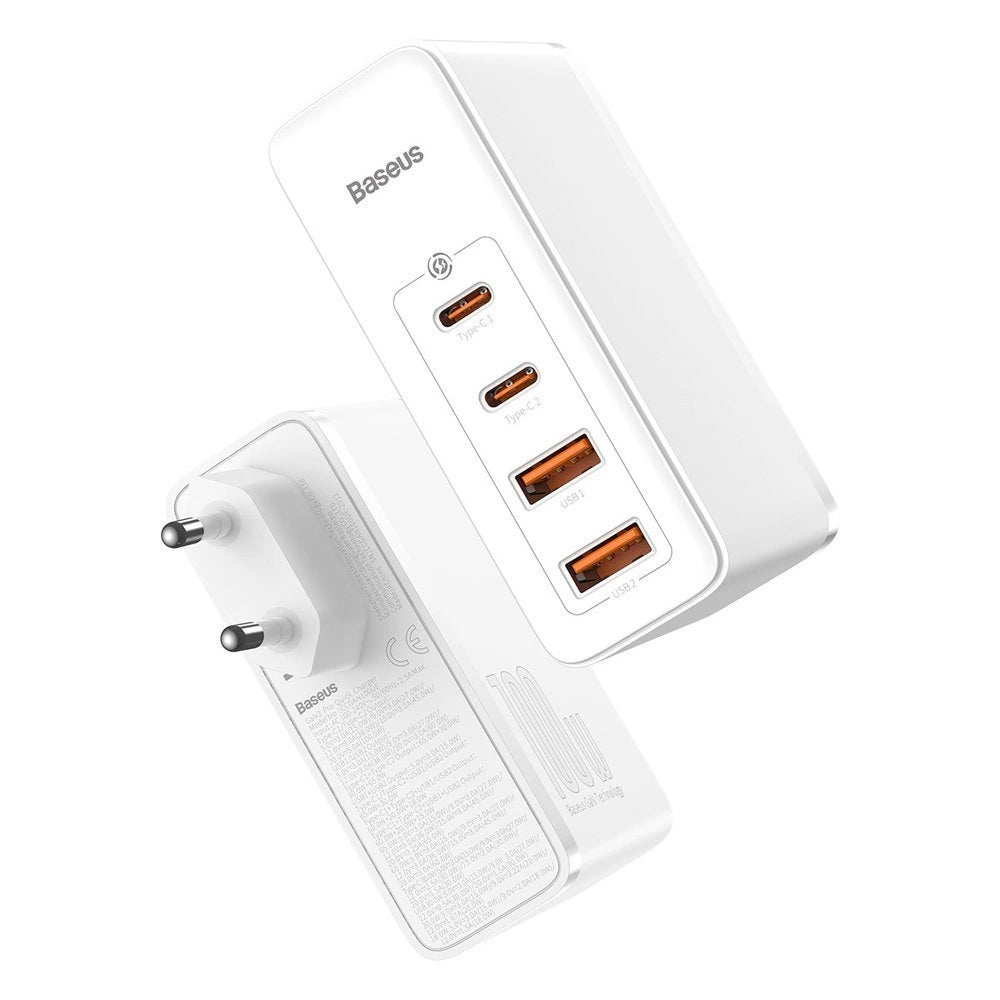 Baseus GaN2 Pro Schnellladegerät 100W USB / USB Typ C Quick Charge 4+ Power Delivery weiß (CCGAN2P-L02)