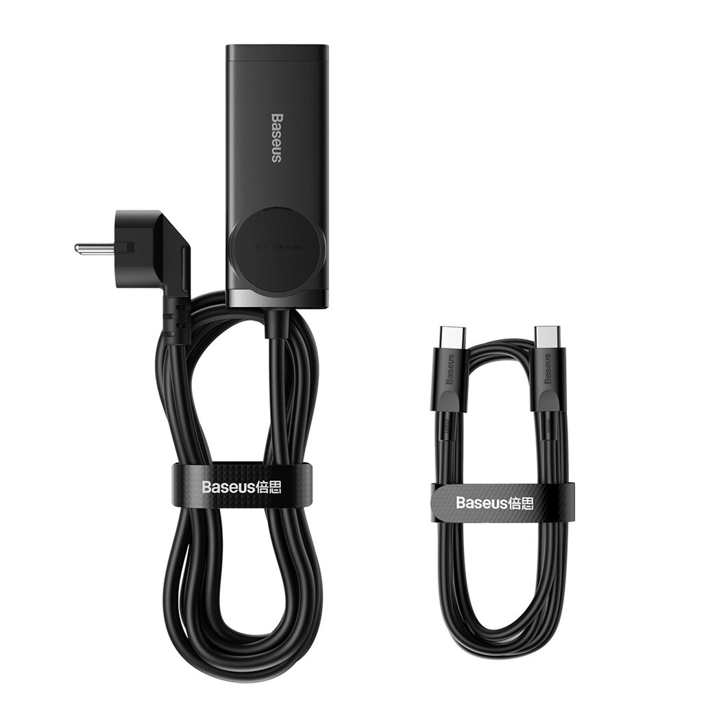 Baseus GaN3 Pro 100W EU-Ladestation + 2 x USB-A + 2 x USB-C mit 1 m Kabel Baseus Xiaobai USB-C 100W - Schwarz